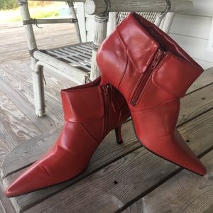 Red heeled boots